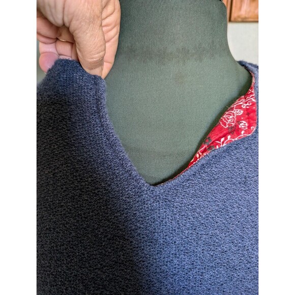 Vintage Western Blouse, Bandana Blue Sweater Top - Picture 4 of 10